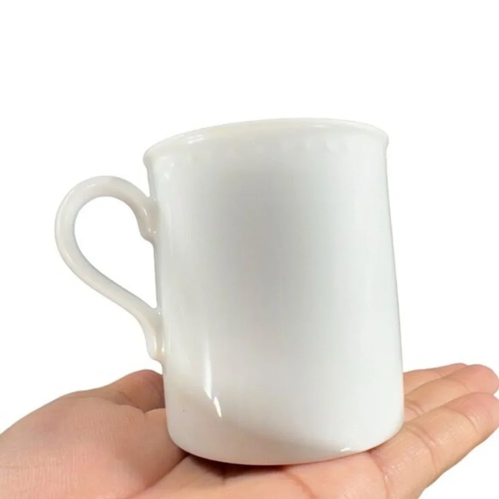 VTG Crate & Barrel Staccato White Coffee Tea Mug Cup Kathleen Willis Japan Set 2